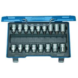 Schroevendraaierset - aandrijving 1/2" - 17-delig - binnen- en buiten-TORX®-schroeven