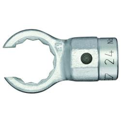 Ringn&oslash;kkel med &aring;pen ende 16 tenner - n&oslash;kkelst&oslash;rrelse 7 til 27 mm - forskjellige utf&oslash;relser - pris per stykk