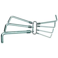 Insexnycklar - 8 delar - p&aring; ring - tum eller mm - Gedore