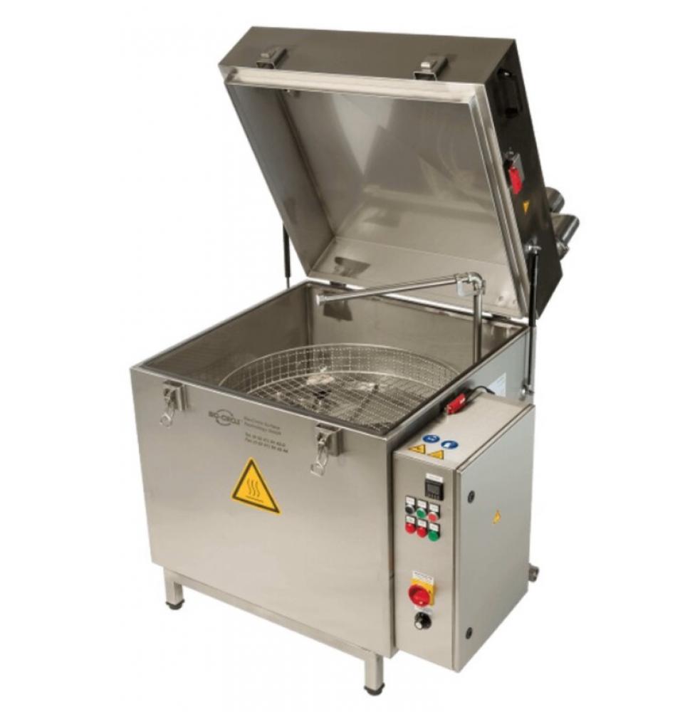 Lavadora de piezas de agua caliente HTW-II - Paquete de máquina BASIC - Cesta giratoria - Sistema de pulverización de alta presión 3D