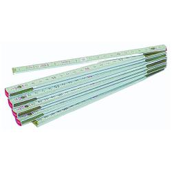 Lengtemeter van hout of ABS-kunststof - lengte 1 m of 2 m - wit gelakt
