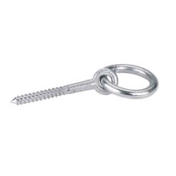 Ring met houten schroef - metaal, verzinkt - ringdikte 10 tot 12 mm - lengte 80 mm - VE 10 stuks - prijs per stuk