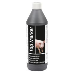 Tinta para tatuajes TopMarker - negra - lavable - contenido 1000 ml