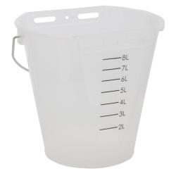 Seau d'abreuvement - plastique - 13 l - avec échelle graduée - sans accessoires - blanc transparent