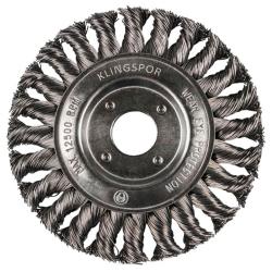 Pyöreä harja BR 600 Z - teräs ja ruostumaton teräs - solmittu lanka - Ø 115 - 178 mm - reikä 22,23 mm - hinta per kappale