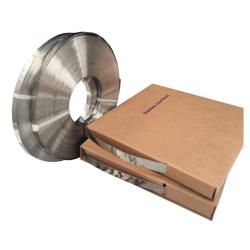 Endeløst bånd BR9 - rustfrit stål V2A - båndbredde 9,5 mm (3/8") - materialetykkelse 0,7 mm - rullelængde 30 m - i en kasse - pris pr.