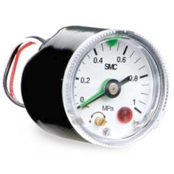 Manom&egrave;tre SMC GP46 - avec indicateur de signal - &Oslash; ext&eacute;rieur 42,5 mm - plage de pressions 1,0 MPa - raccord R 1/8" ou 1/4" - prix &agrave; l'unit&eacute;
