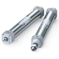 V&eacute;rin pneumatique SMC JCDM - double effet - tige de piston standard &agrave; filetage ext&eacute;rieur - filetage femelle sur la t&ecirc;te de v&eacute;rin - avec anneau magn&eacute;tique