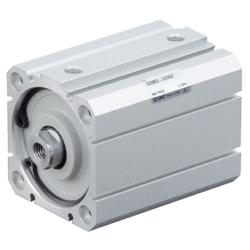 SMC ISO-Kompaktzylinder C55 - dwustronnego działania - &Oslash; tłoka od 20 do 100 mm - pneumatyczna amortyzacja końca skoku - tłoczysko z gwintem zewnętrznym - z magnesem
