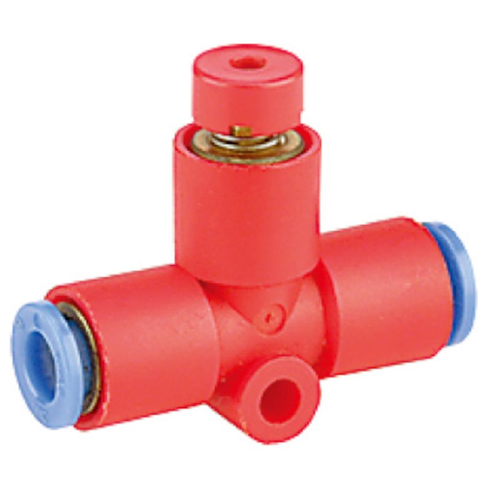 Soupape de purge de pression r&eacute;siduelle SMC KEB - Avec raccord enfichable et protection &agrave; bouton-poussoir - jusqu'&agrave; 10 bars - &Oslash; ext&eacute;rieur du tuyau : 6 &agrave; 12 mm - Prix &agrave; l'unit&eacute;