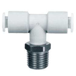 SMC T-shaped screw-in branch fitting KGT &ndash; stainless steel/PBT &ndash; with thread coating &ndash; 1 to 10 bar &ndash; hose &Oslash; 4 to 16 mm &ndash; pack of 2 &ndash; price per piece