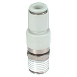 SMC straight push-fit connector KXH &ndash; Rotatable &ndash; For high speeds &ndash; Brass/PBT &ndash; Hose diameter 4 or 6 mm &ndash; M thread &ndash; Pack of 2 &ndash; Price per piece