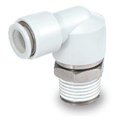 SMC KXL screw-in elbow - For high speeds - Brass/PBT - Hose &Oslash; 4 to 12 mm - R thread - Pack of 2 - Price per piece