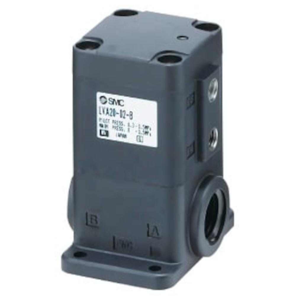 Vanne SMC &agrave; 2/2 voies LVA - Vanne pour fluides ultra-purs destin&eacute;s &agrave; l'industrie chimique - PPS/PTFE - &agrave; commande pneumatique - avec filetage