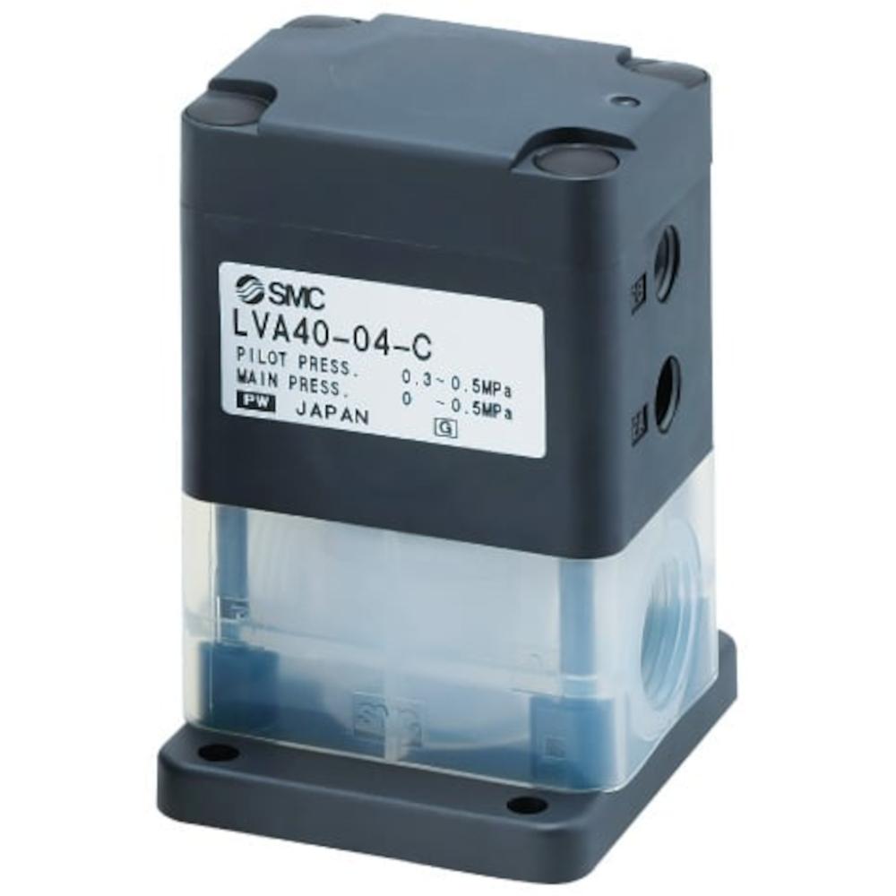 Vanne SMC &agrave; 2/2 voies LVA - Vanne pour fluides ultra-purs destin&eacute;s &agrave; l'industrie chimique - PFA/PPS/PTFE - &agrave; commande pneumatique - avec filetage