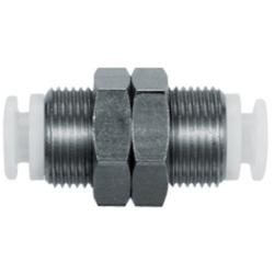 Conector SMC Schott KGE - acero inoxidable/PBT - de -1 a 10 bar - di&aacute;metro exterior de la manguera de 4 a 16 mm - unidad de embalaje de 2 unidades - precio por unidad