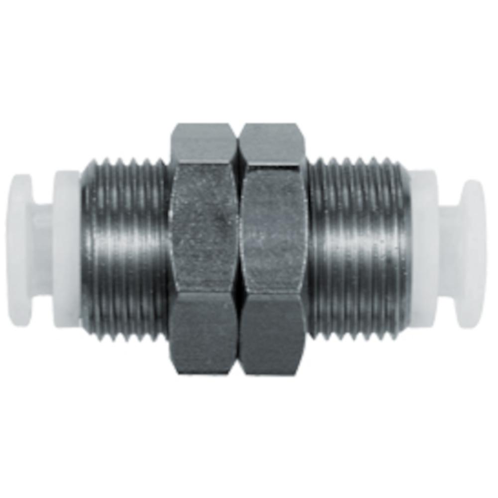 Raccord enfichable SMC Schott KGE - acier inoxydable/PBT - -1 &agrave; 10 bars - &Oslash; ext&eacute;rieur du tuyau de 4 &agrave; 16 mm - conditionnement de 2 pi&egrave;ces - prix &agrave; l'unit&eacute;