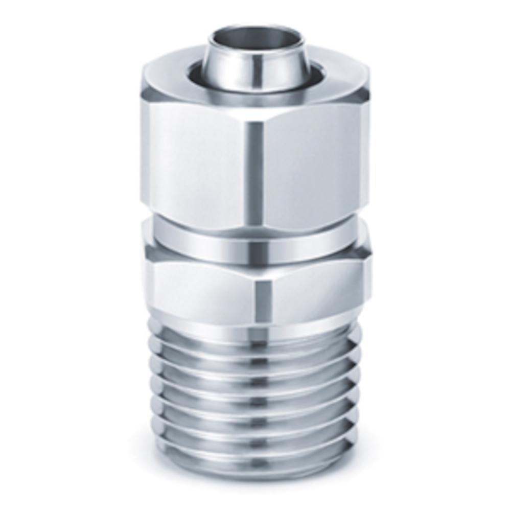 Raccord &agrave; vis de serrage droit SMC KFG2H - acier inoxydable - -1 &agrave; 10 bars - pour la vapeur - diam&egrave;tre de tuyau de 4 &agrave; 16 mm - filetage R - prix &agrave; l'unit&eacute;