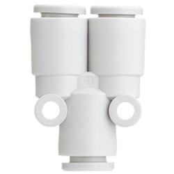 SMC KQ2U Y-type plug-in branch connector &ndash; PBT &ndash; hose outer diameter 1/8" to 3/8" &ndash; pack of 10 &ndash; price per item