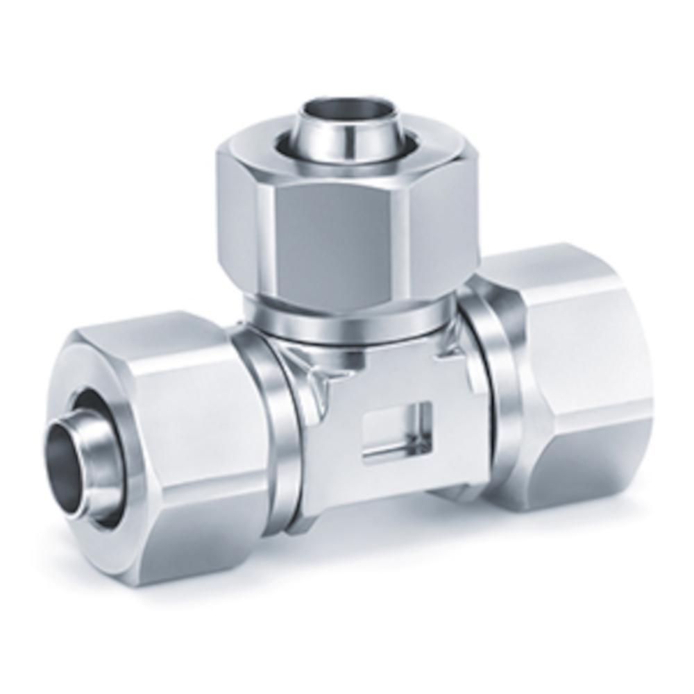 Raccord &agrave; serrage en T SMC KFG2T - Acier inoxydable - -1 &agrave; 10 bars - pour la vapeur - &Oslash; de tuyau de 4 &agrave; 16 mm - Prix &agrave; l'unit&eacute;