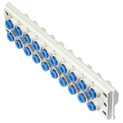 Acoplamiento m&uacute;ltiple rectangular SMC KDMP - Lado de conexi&oacute;n completamente equipado - POM/chapa de acero - de -1 a 10 bar - 10 o 20 conductos - Di&aacute;metro exterior de la manguera de 4 a 8 mm