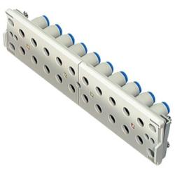 Acoplamiento m&uacute;ltiple rectangular SMC KDMS - Lado de la caja completamente equipado - POM/chapa de acero - de -1 a 10 bar - 10 o 20 conductos - Di&aacute;metro exterior de la manguera de 4 a 8 mm