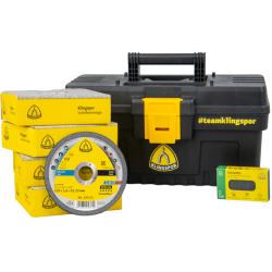Verktygsl&aring;da A 46 TZ - 100 x Kronenflex&reg; kapskivor - f&ouml;r st&aring;l, rostfritt st&aring;l - 125 x 1,6 x 22,23 mm - 1 x slipskiva utan slipskiva - kornstorlek 120