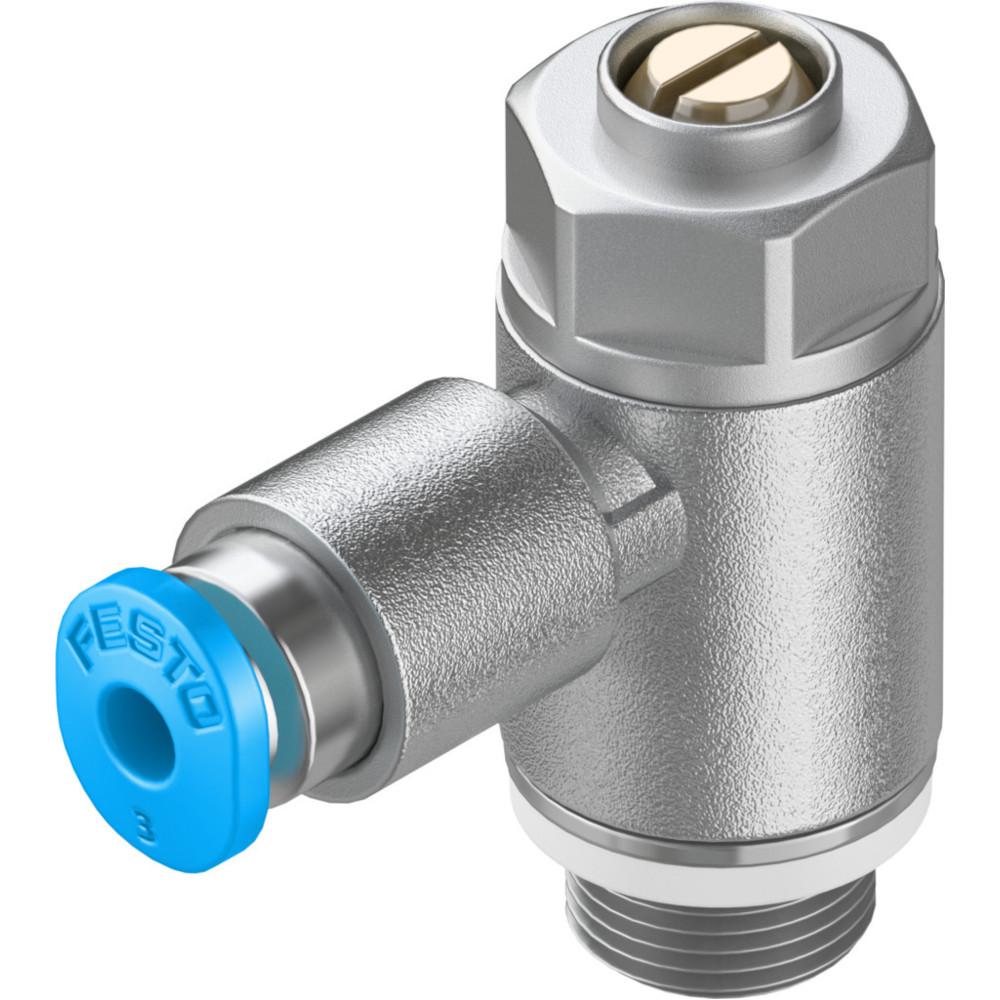 FESTO - Valvola di regolazione con valvola di ritegno GRLZ-QS-D - con tipo di attacco QS - filettatura G 1/8 e M5 - Prezzo per pezzo