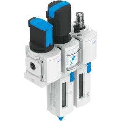 FESTO - Combinazione di dispositivi di manutenzione MSB-WP - con manometro - finezza del filtro 40 µm - attacco G 1/4 / G 1/2 - scarico della condensa manuale rotante o completamente automatico - prezzo per pezzo