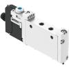 FESTO – zawór elektromagnetyczny VUVG-L10-M52-M5-1R8L – zawór 5/2-drożny, monostabilny – wewnętrzne zasilanie powietrzem sterującym – sprężyna pneumatyczna/mechaniczna – zawór z mufą M5 – z płytą przyłączeniową R8 – cena za sztukę