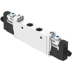 FESTO – zawór elektromagnetyczny VUVG-L14-P53-T-G18-1R8L – zawór 5/3-drożny – wewnętrzne zasilanie powietrzem sterującym – sprężyna mechaniczna – zawór z mufą G1/8 – z płytą przyłączeniową R8 – cena za sztukę