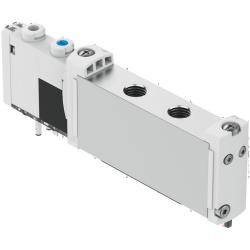 FESTO – zawór elektromagnetyczny VUVG-S14-M52-G18-1T1L – zawór 5/2-drożny, monostabilny – zewnętrzne zasilanie powietrzem sterującym – sprężyna pneumatyczna/mechaniczna – zawór z półmuffą G1/8 – cena za sztukę