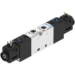 FESTO – zawór elektromagnetyczny VUVS-L20-P53U-G18-F7-1C1 – zawór 5/3-drogowy wentylowany – z cewką elektromagnetyczną – przyłącze elektryczne typu C – sprężyna mechaniczna – zasilanie powietrzem sterującym wewnętrzne lub zewnętrzne – cena za sztukę