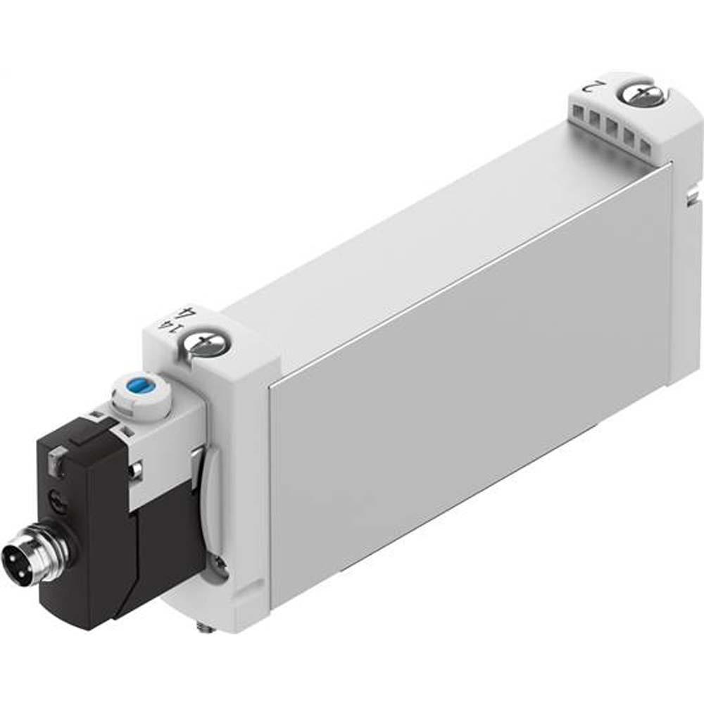 FESTO – zawór elektromagnetyczny VUVG-B18-F-1R8L – zawór 5/2-drożny, monostabilny – zewnętrzne zasilanie powietrzem sterującym – sprężyna pneumatyczna/mechaniczna – zawór z płytą przyłączeniową G1/4 – z płytą przyłączeniową elektryczną R8 – cena za s