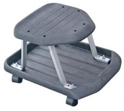 Tabouret roulant et tabouret de travail en plastique - avec 4 roulettes - noir