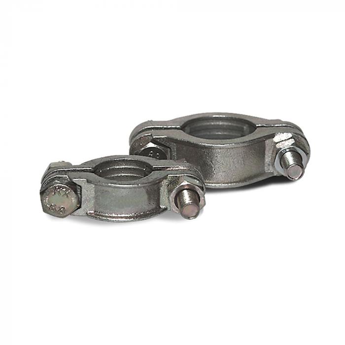 2 Colliers De Serrage Renforcés Argentés - Diamètre 74-79 Mm - Acier Galvanisé - Pour Tuyaux Haute Pression