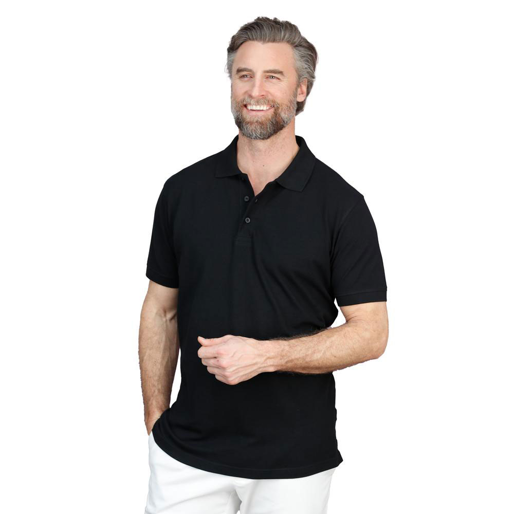 Solon polo uomo - Taglie da S a 3 XL - nero - Taglio dritto con mezze maniche