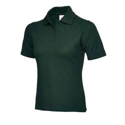 Restposten - Poloshirt - Gr. 4XL - flaschengrün - 50% PES - 50% CO - ideale Passform - Seitenschlitz - verstärkter Kragen - verlängerter Rückseite - "Damen Pique"