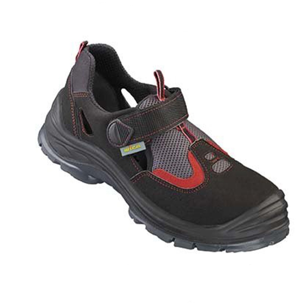 Sandalias de trabajo "Glückstadt" - talla 36-48 - ancho de zapato 11 - piel de ante - tira de velcro - suela 2 pulgadas PU/PU