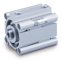 Kompakt sylinder CDQ2BTF-DZ - dobbeltvirkende - med magnet - gjennomg&aring;ende hull - stempelstang med G-innvendig gjenge