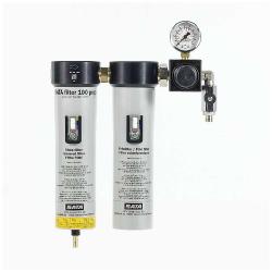 SATA filter 100 prep - Filtertechnik - 2-stufiger Sinterfilter/Feinfilter mit Druckregler und Abgangshahn (1 x G 1/4 a) - für den Vorbereitungsraum