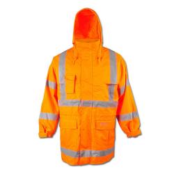 Hoge zichtbaarheid jas "Nils" - maat S tot XXXL - fluorescerend oranje - EN ISO 20471 klasse 3 - EN 343 - ademende PU-coating - wind- en waterdicht