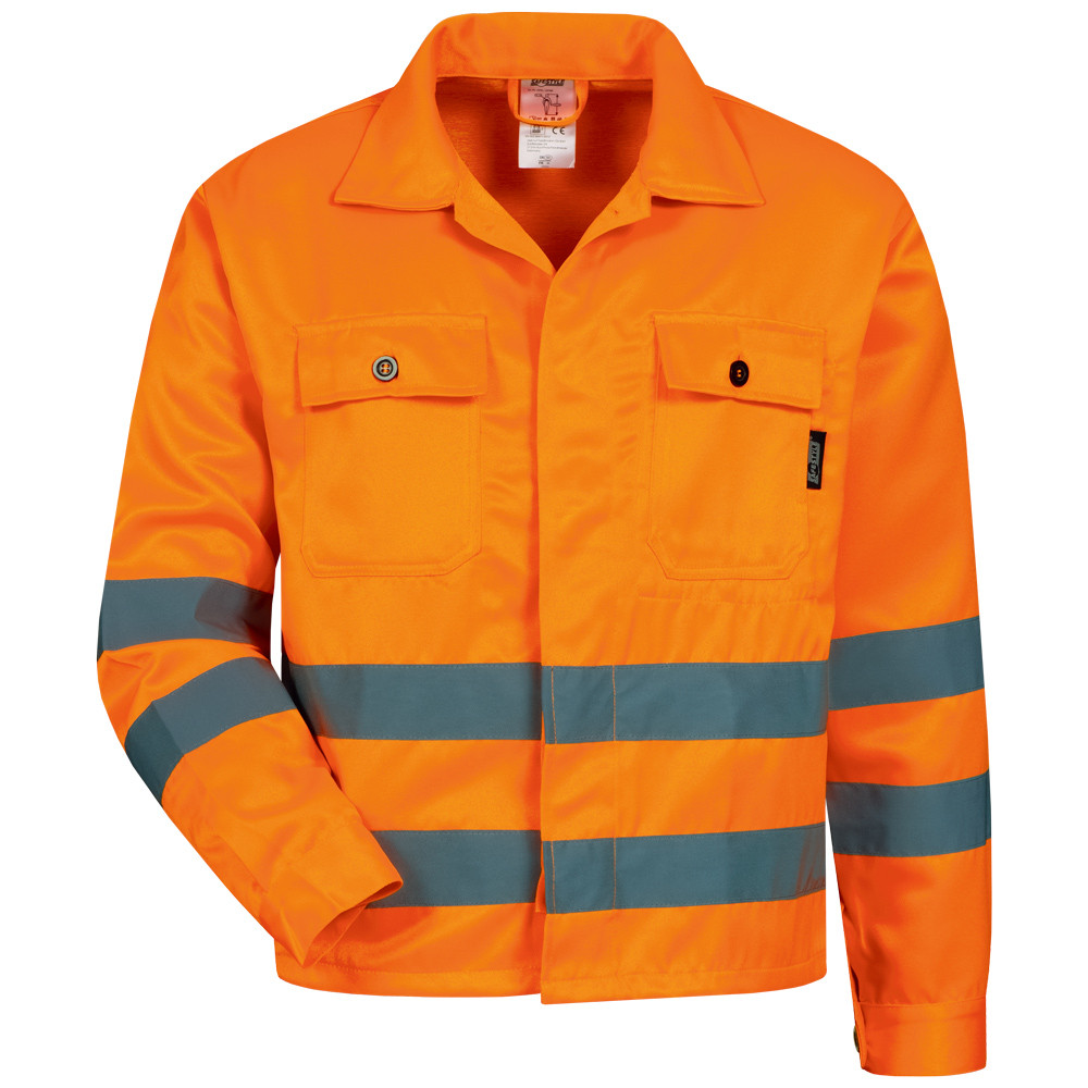 Hoge zichtbaarheid jas "Alois" - maat 44 tot 64 - fluorescerend oranje - EN ISO 20471 klasse 2 - EN ISO 13688