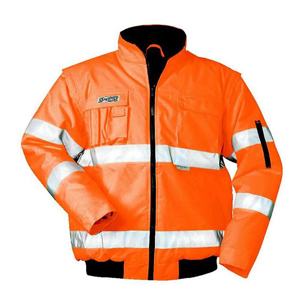 Hoge zichtbaarheid pilotenjas "Tom" - maat S tot XXXL - fluorescerend oranje - EN ISO 20471 klasse 3 - EN 343 - ademend, wind- en waterdicht - afneembare mouwen