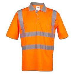 Hoge zichtbaarheid poloshirt "CARLOS" - maat S tot XXXL - fluorescerend oranje - EN ISO 20471/2