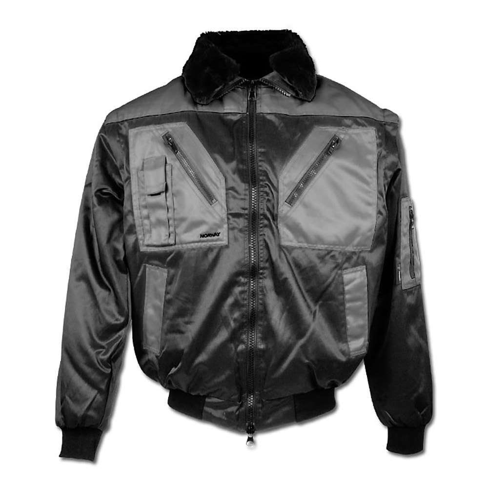 Pilotjakke "ASKIM" - 60% bomuld / 40% polyester - sort / grå