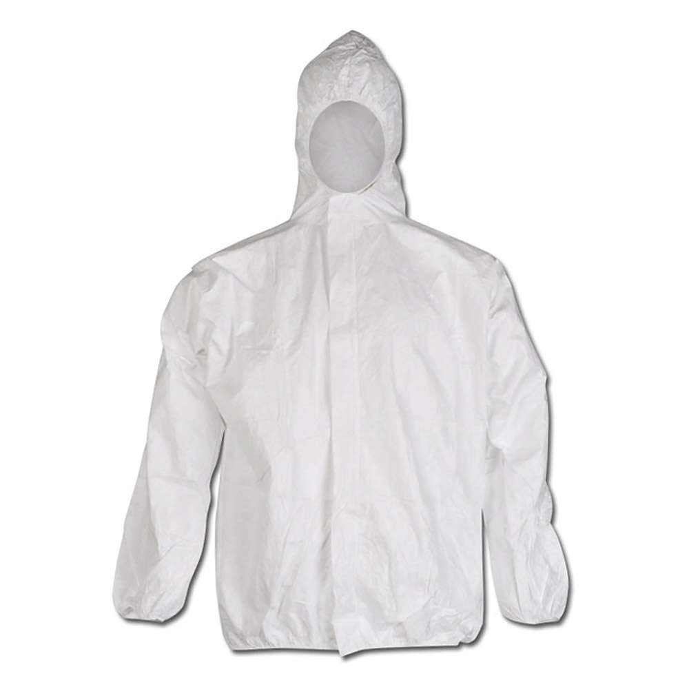 TYVEK® 500 jas - PE-spingevlies - capuchon - ritssluiting - wit - maat XXL - VE 50 stuks - prijs per VE