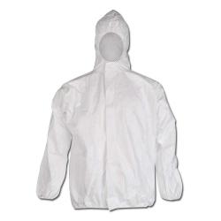 TYVEK® 500 jas - PE-spingevlies - capuchon - ritssluiting - wit - maat XXL - VE 50 stuks - prijs per VE