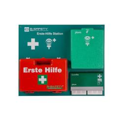 Erste-Hilfe-Station - CLASSIC No. 1 - f&uuml;r schmutzige und staubige Umgebungen - inklusive Erste-Hilfe-Koffer nach DIN 13157 - Abmessungen (B x H x T)  600 x 500 x 150 mm