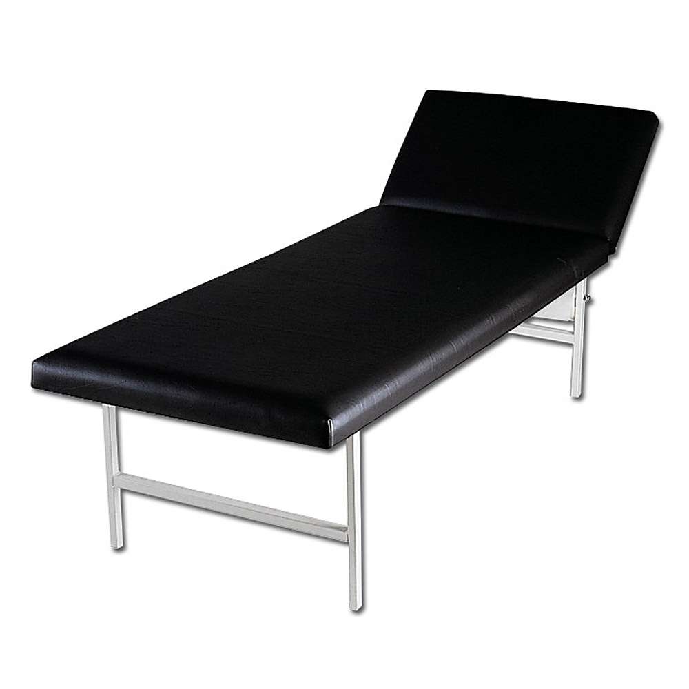 Camilla de reconocimiento - acero tubular - cabezal regulable - negro